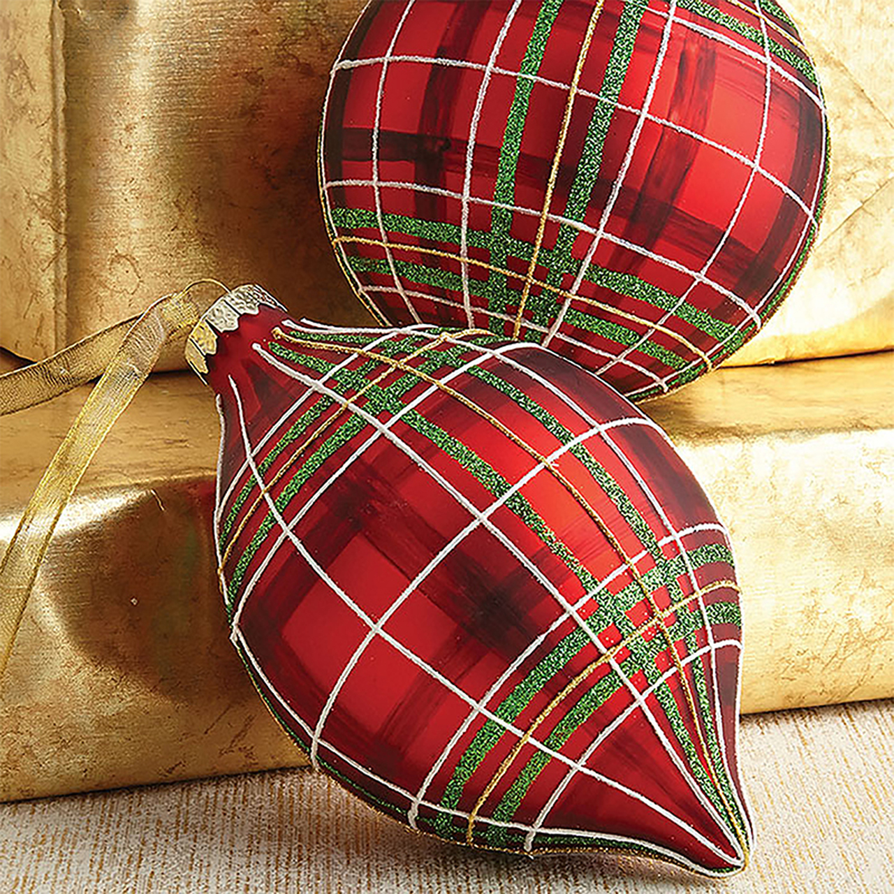 Plaid Christmas Ornaments