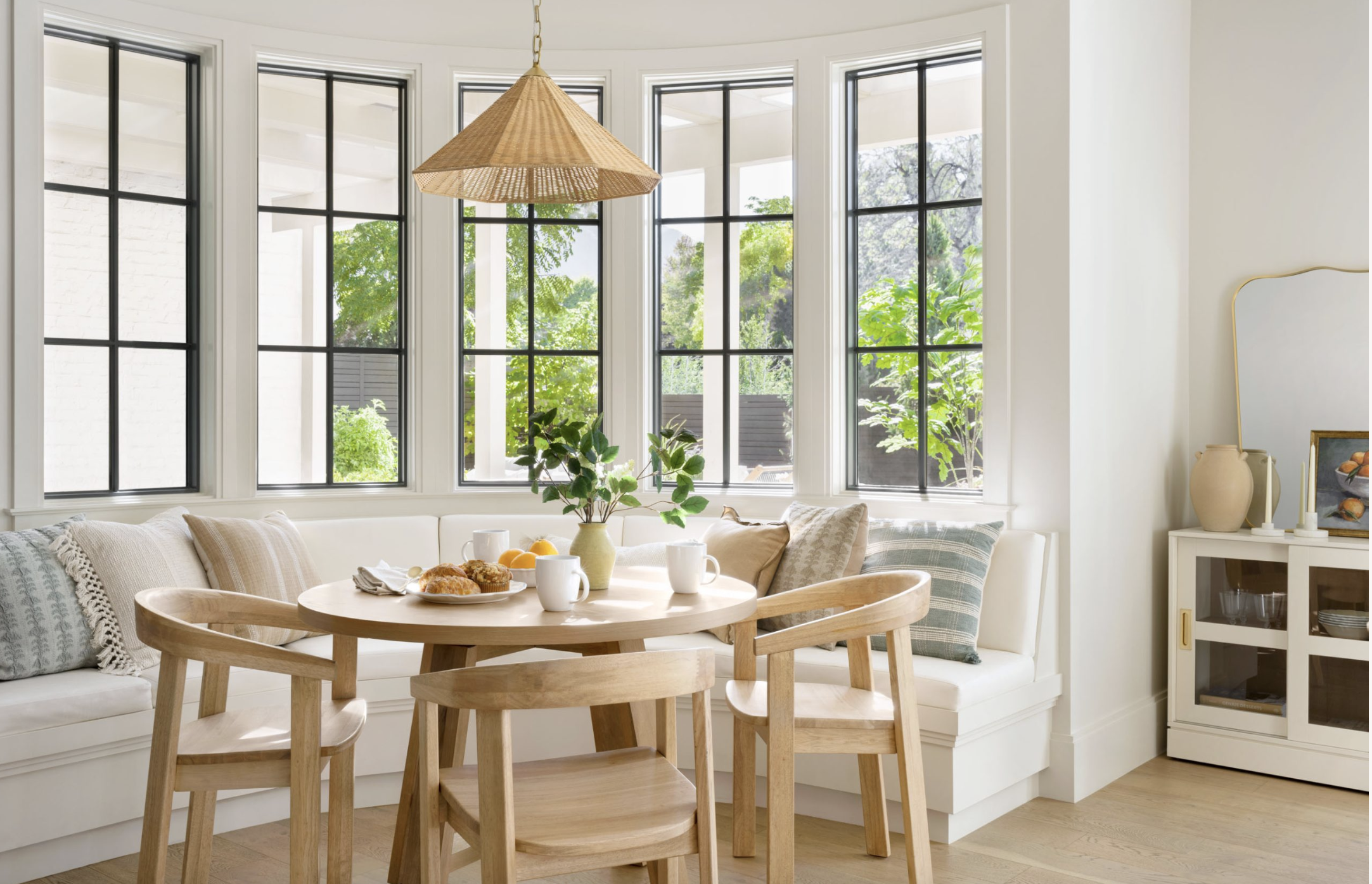 Breakfast nook from studio McGee is the perfect example of the ideal breakfast nook