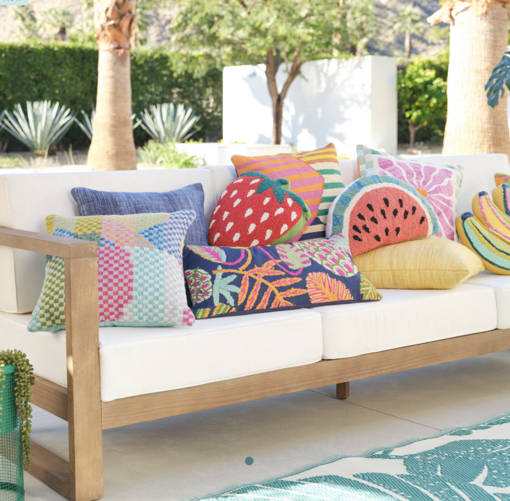 Spring is here. Is your home ready? 
Fun outdoor pillows and cushions give off a happy vibe without worrying if rain or spills happen. interior designer and builder troutman nc 