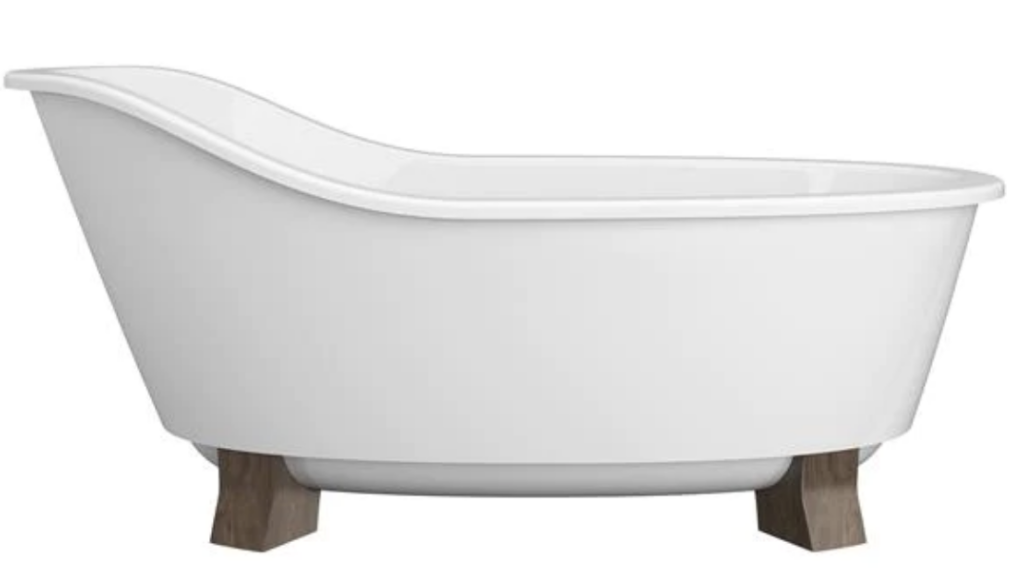 Soaker tub with wood feet Sutton Place Interior Design Custom Interior Design and Build Charlotte NC Cornelius NC Lake Norman NC 