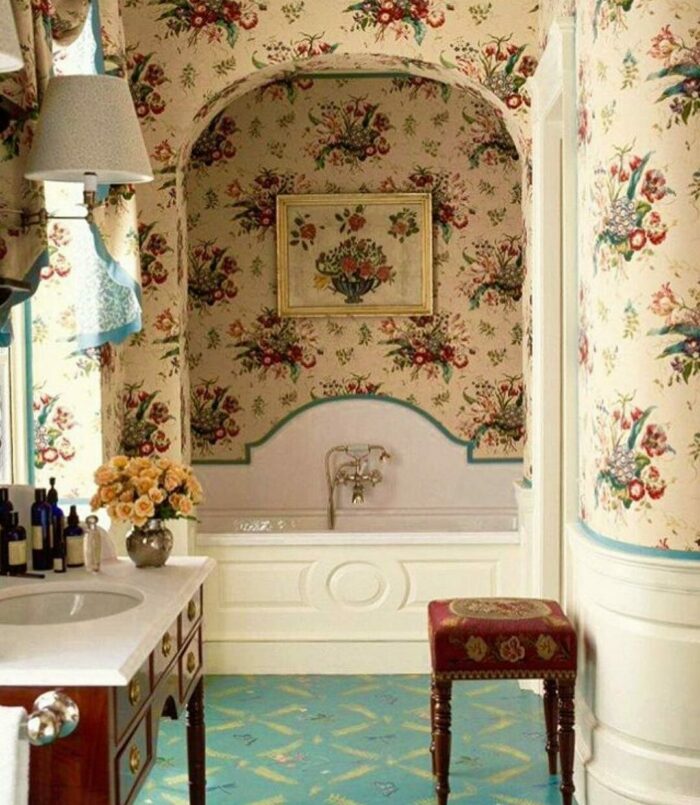 ugly floral wallpaper farmhouse trend 