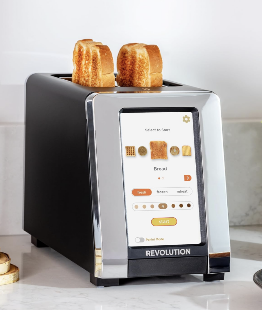 Smart Toaster with technology showing the perfect toasting menu